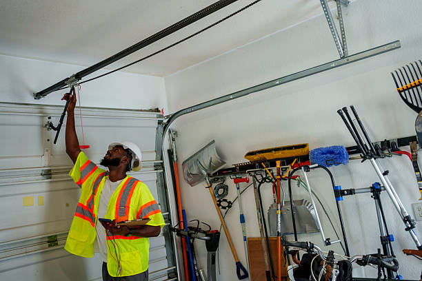 Professional Garage Door Panel Replacement technician working in East Flat Rock, NC